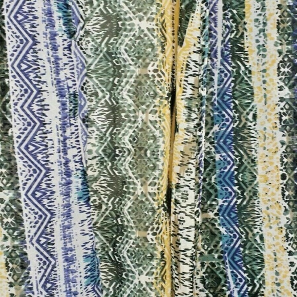 Angie Green Purple Yellow Geometric Short Sleeve - Picture 4 of 6